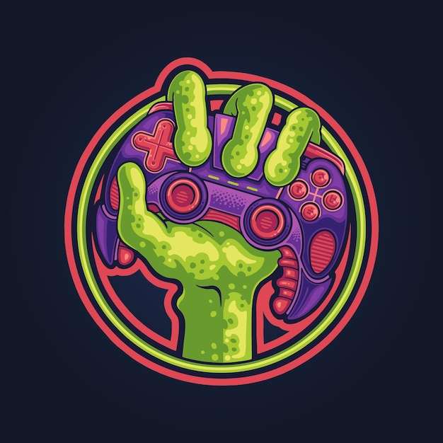 Juegos alienígenas con logo de joystick