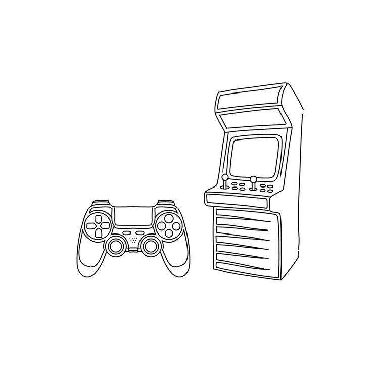 Vector juegos dibujados a mano doodle ilustraciones vector conjunto