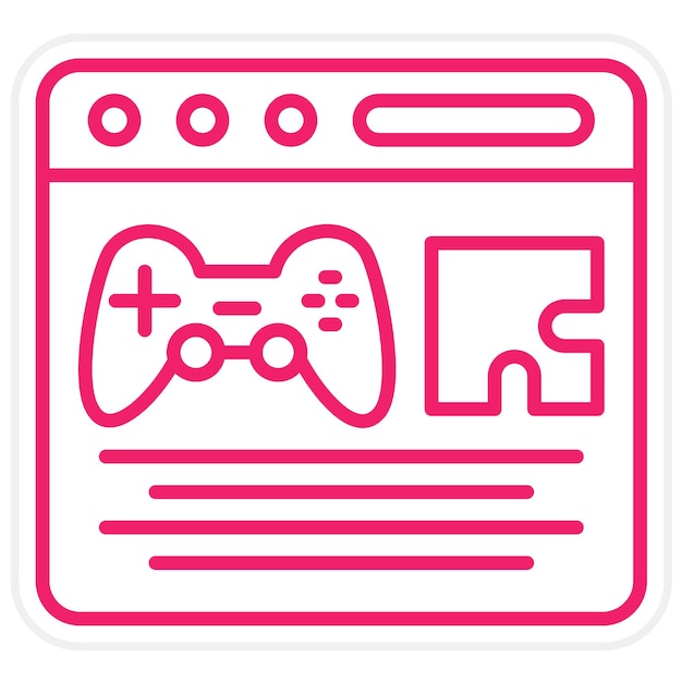 Juegos de diseño vectorial y estilo de icono de pasatiempo