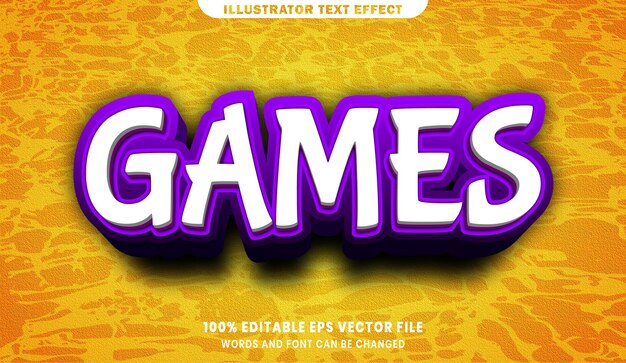 Juegos efecto de estilo de texto editable 3d