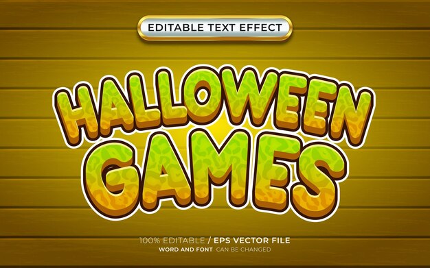 Juegos de Halloween editables Efecto de texto en 3D Estilo de dibujos animados