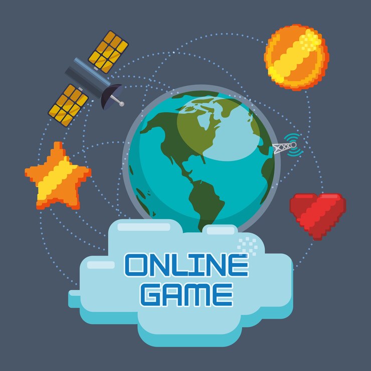 Vector juegos en línea worldwire conexión de medios