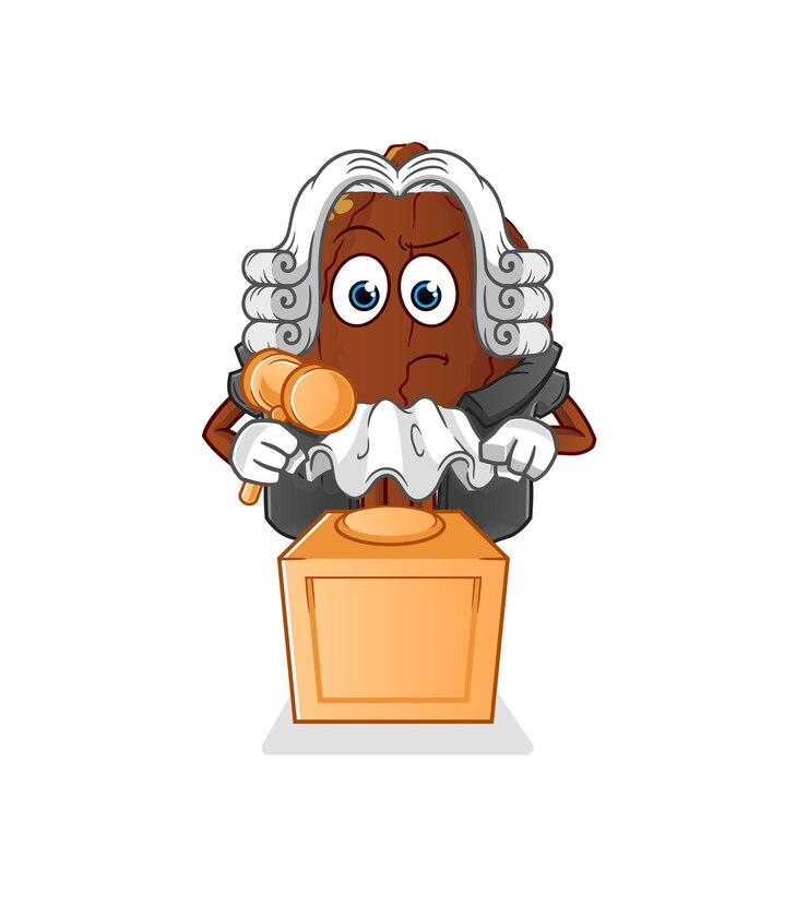 Vector el juez de cacao tiene mazo. vector de caracteres