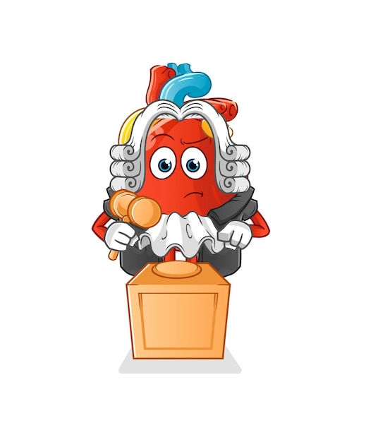 El juez del corazón humano sostiene el mazo. vector de personaje