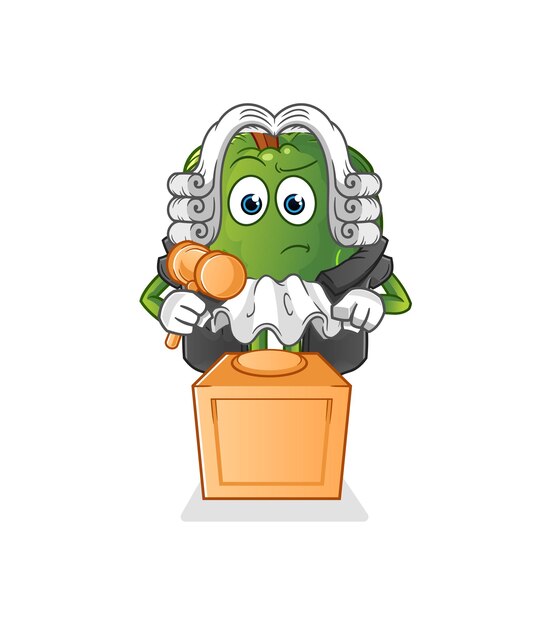 Juez de guanábana tiene mazo. vector de personaje