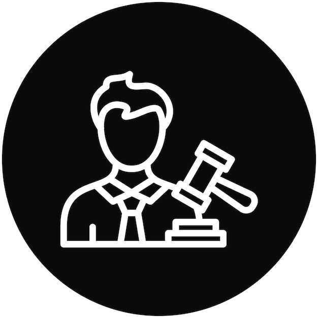 Juez Ícono vectorial masculino Ilustración del conjunto de iconos de eventos de premios