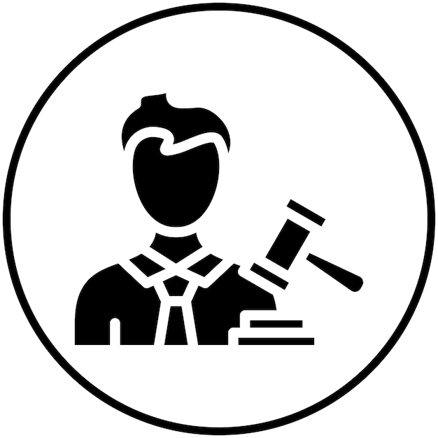Juez Ícono vectorial masculino Ilustración del conjunto de iconos de eventos de premios
