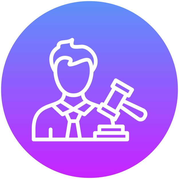 Juez Ícono vectorial masculino Ilustración del conjunto de iconos de eventos de premios