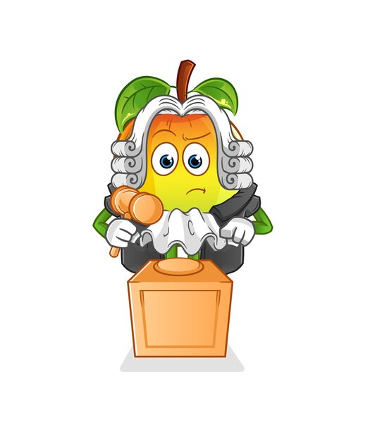 El juez de Mango sostiene un mazo. vector de caracteres