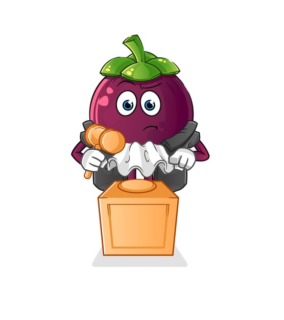 Juez de mangostán tiene vector de carácter de mazo