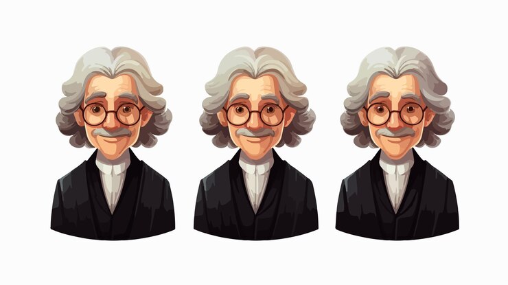 Vector juez profesional avatar ilustración vectorial de personajes de dibujos animados