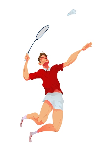 Vector jugador de badminton