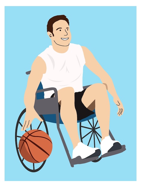 Jugador de baloncesto discapacitado en silla de ruedas