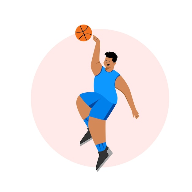 Vector jugador de baloncesto haciendo un tiro