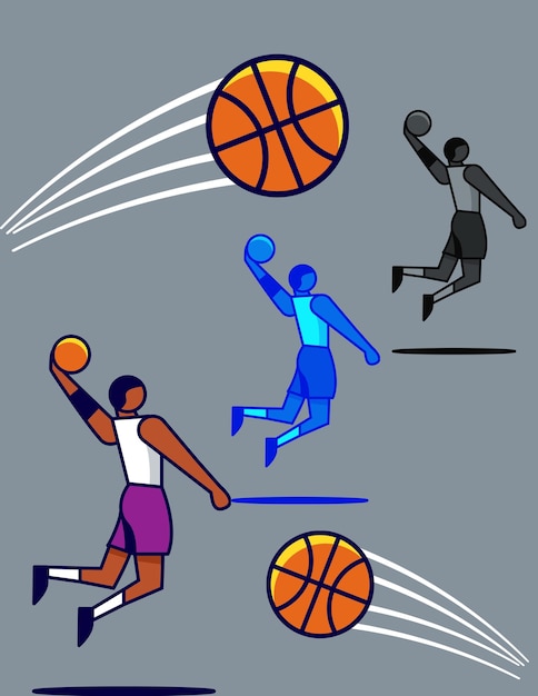 Jugador de baloncesto jump.imagen vectorial