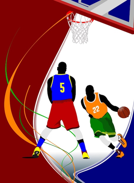 Vector un jugador de baloncesto con el número 5 en su camiseta.