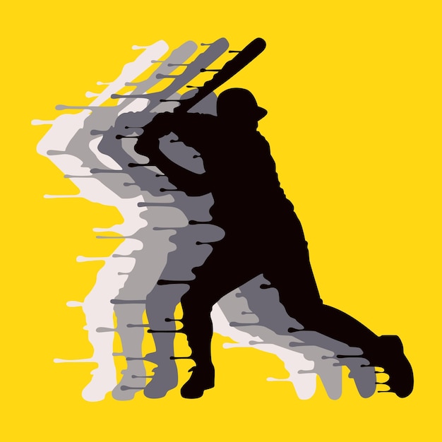 Jugador de béisbol jugando un tiro Splash Vector gráfico