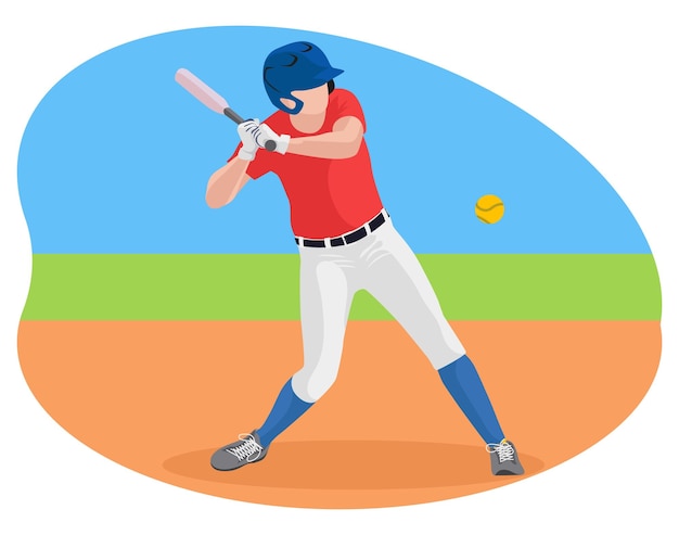 Vector jugador de béisbol masculino