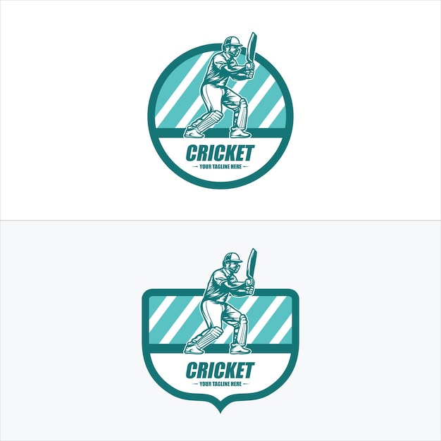 Vector jugador de cricket jugando al cricket diseño de logotipo vectorial icon symbol template ilustración