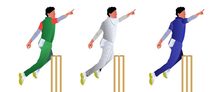 Vector un jugador de críquet celebrando después de tomar un portillo