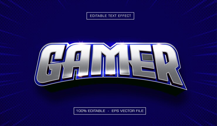 Vector jugador efecto de texto 3d