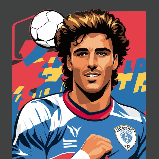 Vector jugador de estadio de fútbol de ilustración