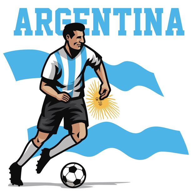 Jugador De Fútbol De Uruguay Con La Bandera Y La Bola De La Historieta  Ilustraciones svg, vectoriales, clip art vectorizado libre de derechos.  Image 29031607