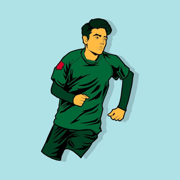 Jugador de fútbol con camiseta verde