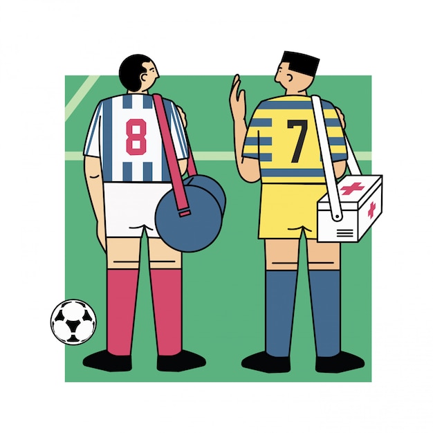 Jugador de fútbol en la cancha ilustración vectorial