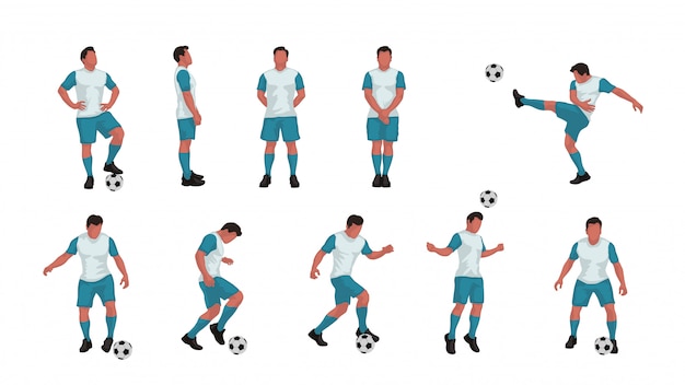 Vector jugador de fútbol de color