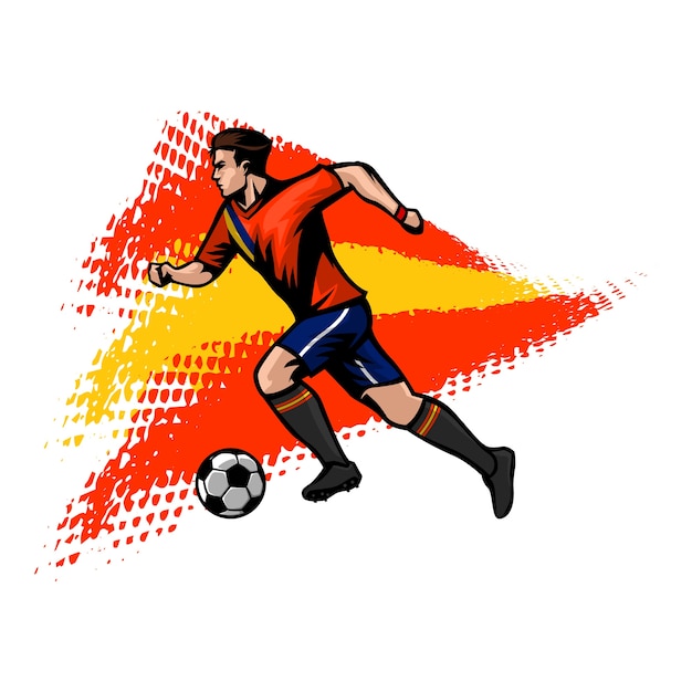 Vector jugador de fútbol dribleando