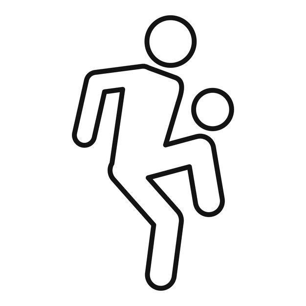 Jugador de fútbol jugando icono Contorno jugador de fútbol jugando icono vectoriales para diseño web aislado sobre fondo blanco