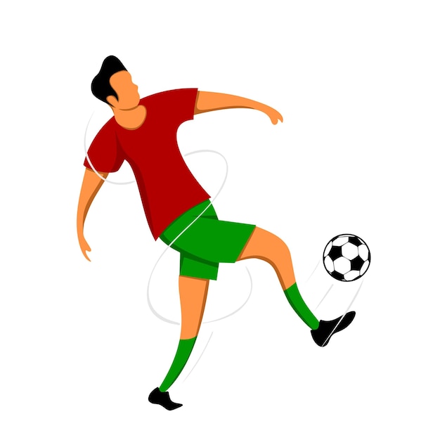 Jugador de fútbol masculino de dibujos animados. ilustración vectorial