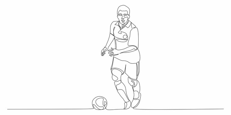 Jugador de fútbol pateando pelota Silueta vectorial aislada Defensor de fútbol delantero o portero