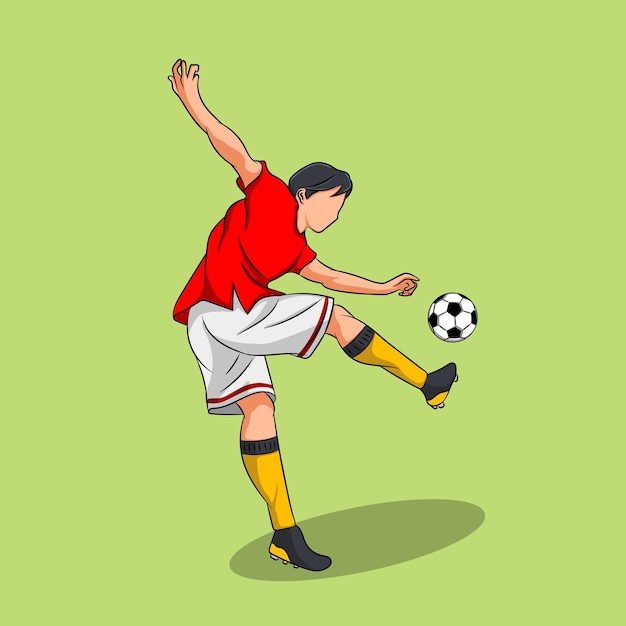 Jugador de fútbol pateando la pelota