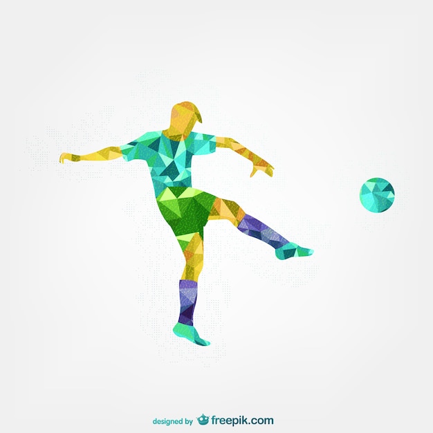 Vector jugador de fútbol poligonal