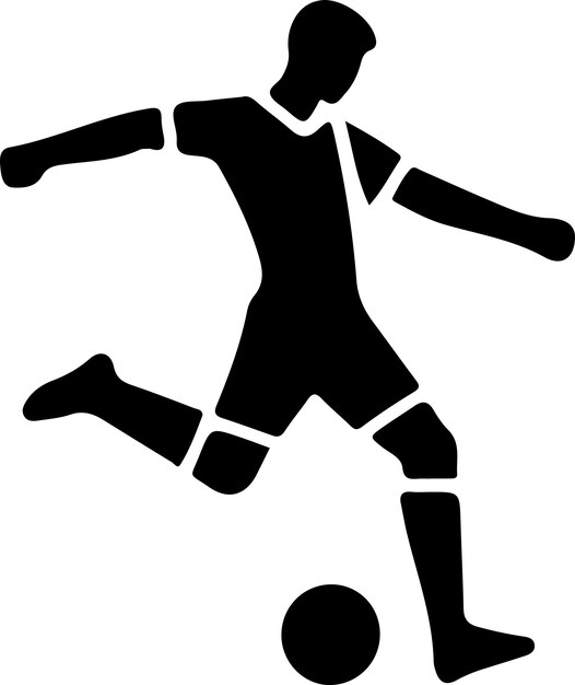 Jugador de fútbol posa icono vectorial en estilo plano silueta de color negro fondo blanco 27