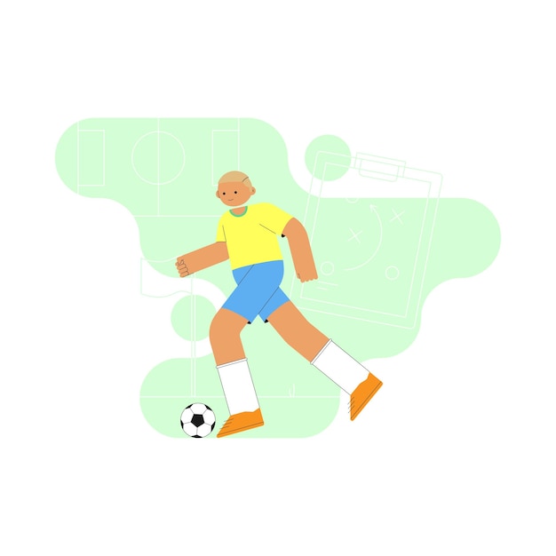 Vector un jugador de fútbol regatea el balón