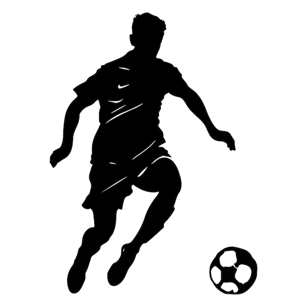 Jugador de fútbol de silueta negra