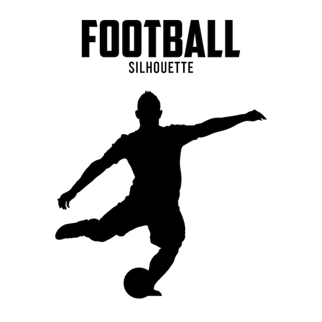 Jugador de fútbol silueta vector stock ilustración fútbol silhoutte 03