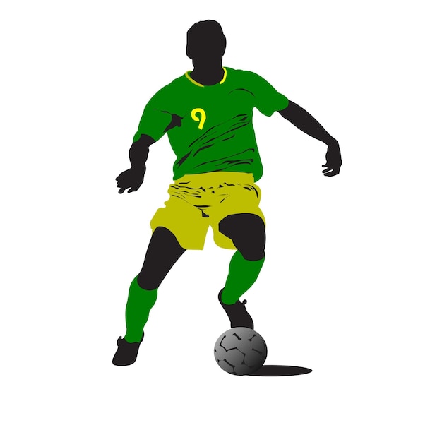 Jugador de fútbol vectorial diseño de ilustraciones creativas de colores 1