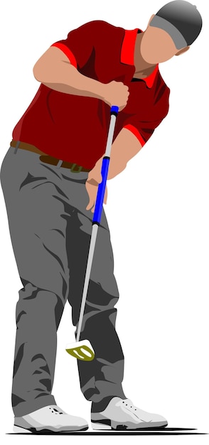 Vector jugador de golf ilustración vectorial