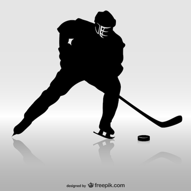 Vector jugador de hockey silueta