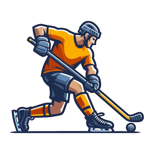Jugador de hockey sobre hielo deportista ilustración vectorial actividad deportiva de invierno diseño de jugador de hockey masculino