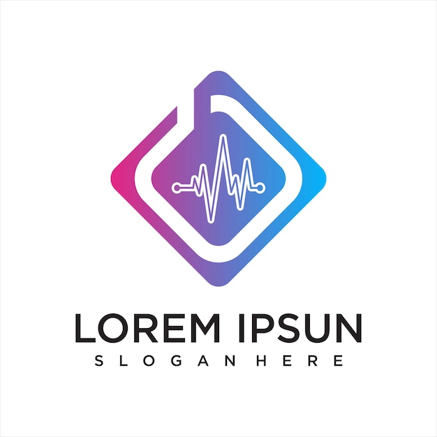jugador de música elemento plantilla de logotipo equalizador de música electrónica tienda DJ música discoteca