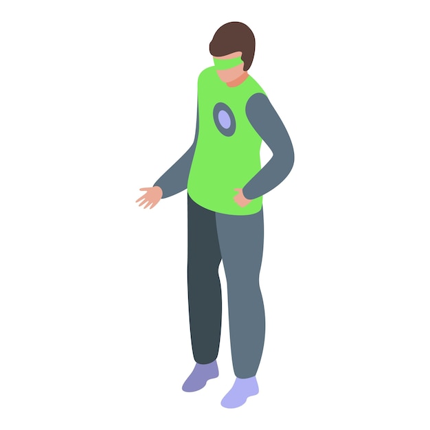 Jugador con los ojos vendados jugando a un juego de realidad virtual con auriculares