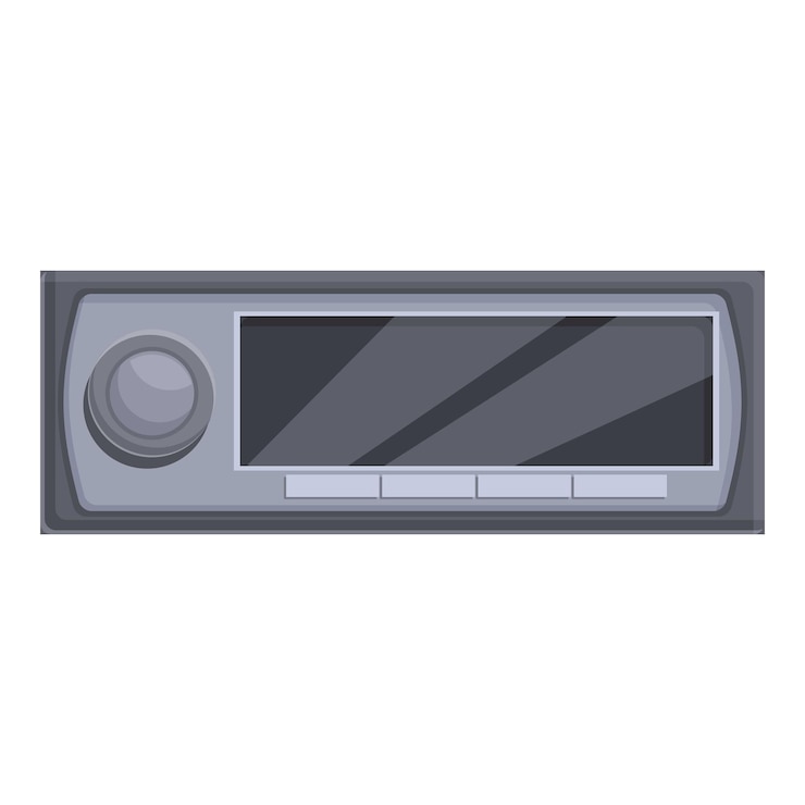 Vector jugador de radio icono de dibujos animados vector audio de automóviles acústico.