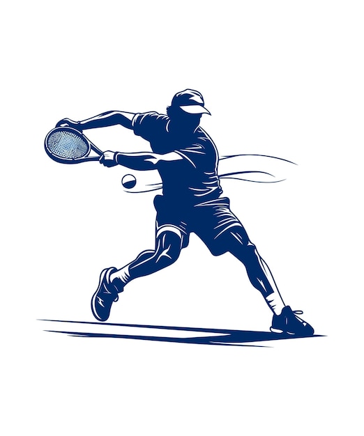 Jugador de tenis aislado en un diseño de vector de fondo blanco Jugador de tenis Jugador de deportes