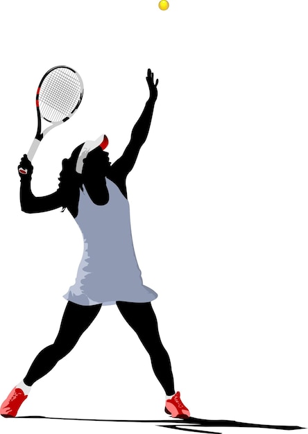 Jugador de tenis Ilustración vectorial de color para diseñadores