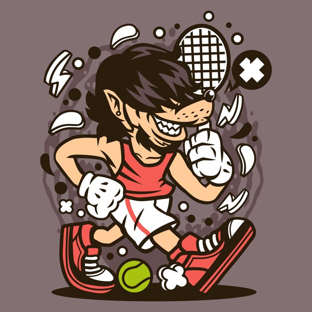 Jugador de tenis lobo